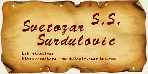 Svetozar Surdulović vizit kartica